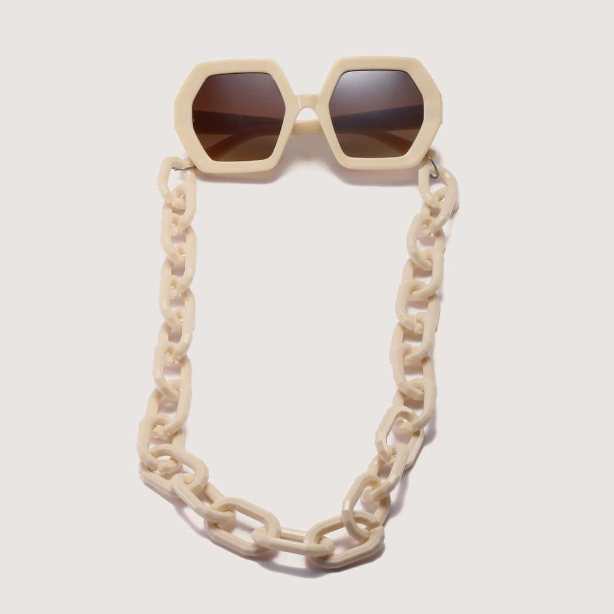 

Chunk Chain Sunglasses, Beige