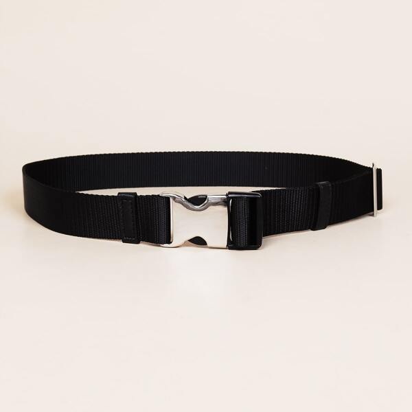 

Release Buckle Decor Tape Belt, Black