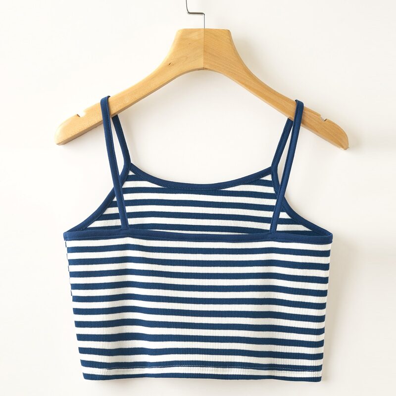 

Striped Crop Cami, Blue and white