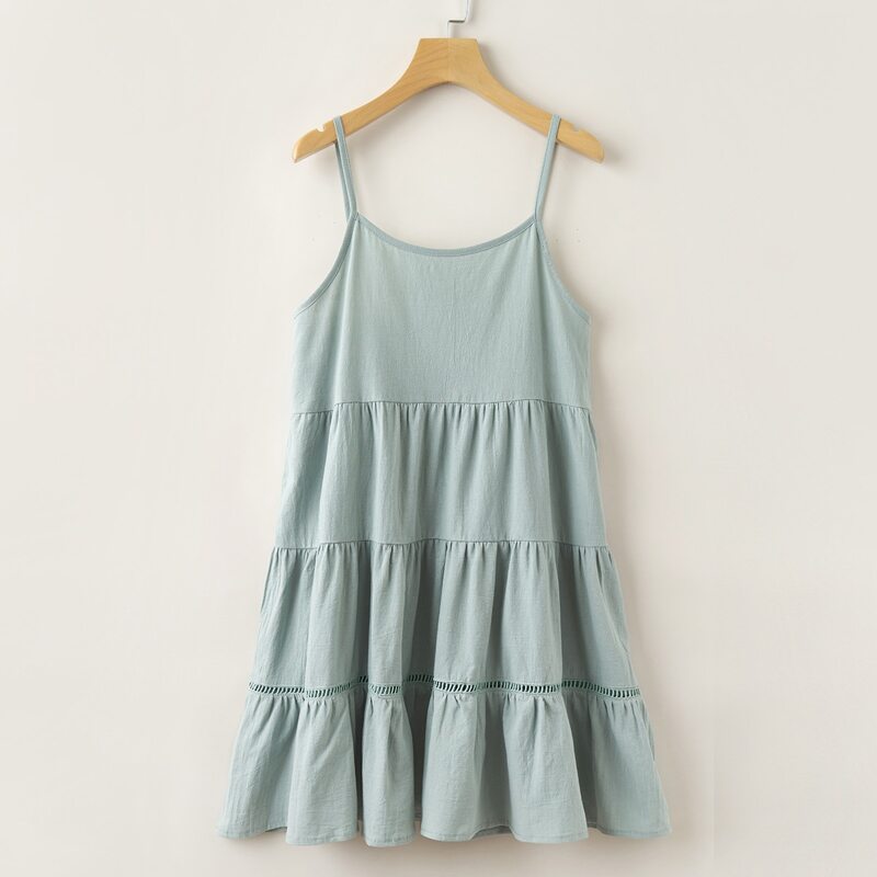 

Drawstring Back Cami Dress, Mint green