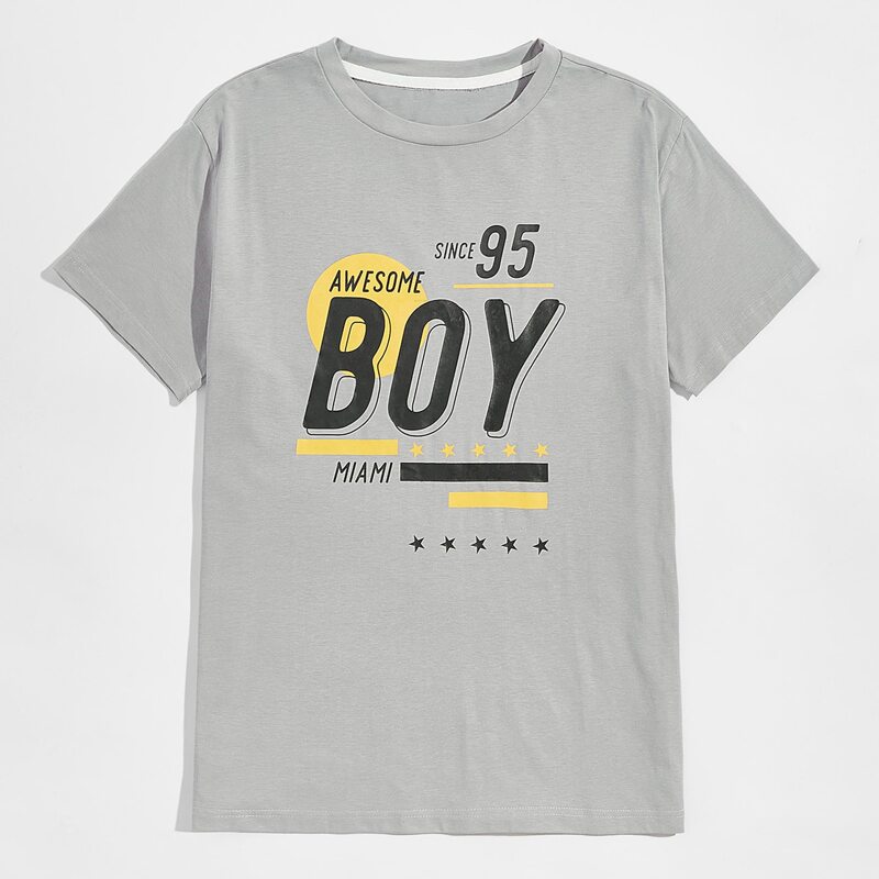 

Guys Letter Graphic Tee, Light grey