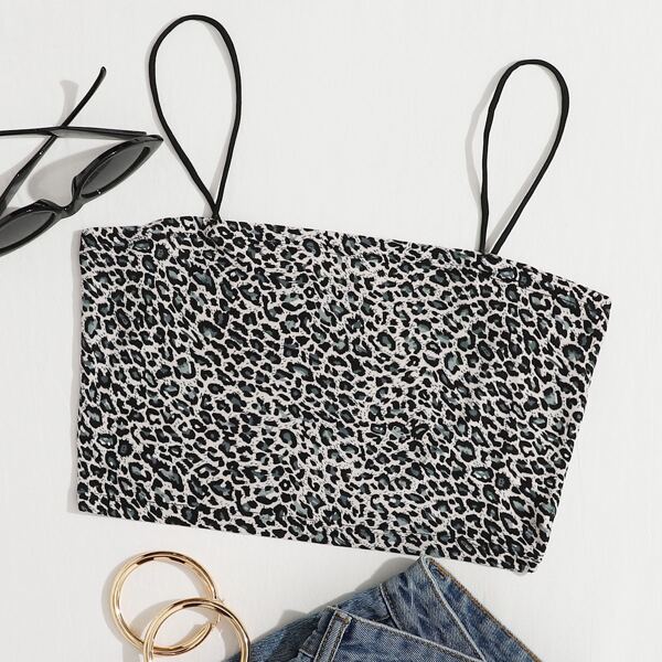 

Leopard Crop Cami Top, Multicolor