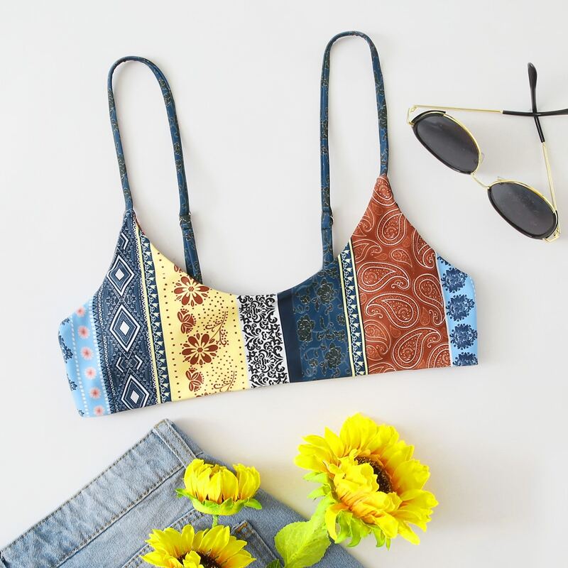 

Tribal Cami Bikini Top, Multicolor