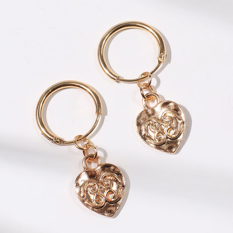 

Heart Hoop Earrings, Gold