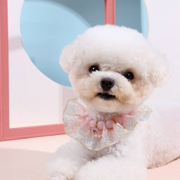 

1pc Cute Beaded Dog Necklace, Pink