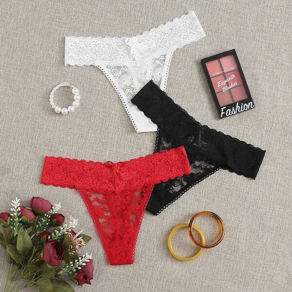 

3pack Floral Lace Panty Set, Multicolor