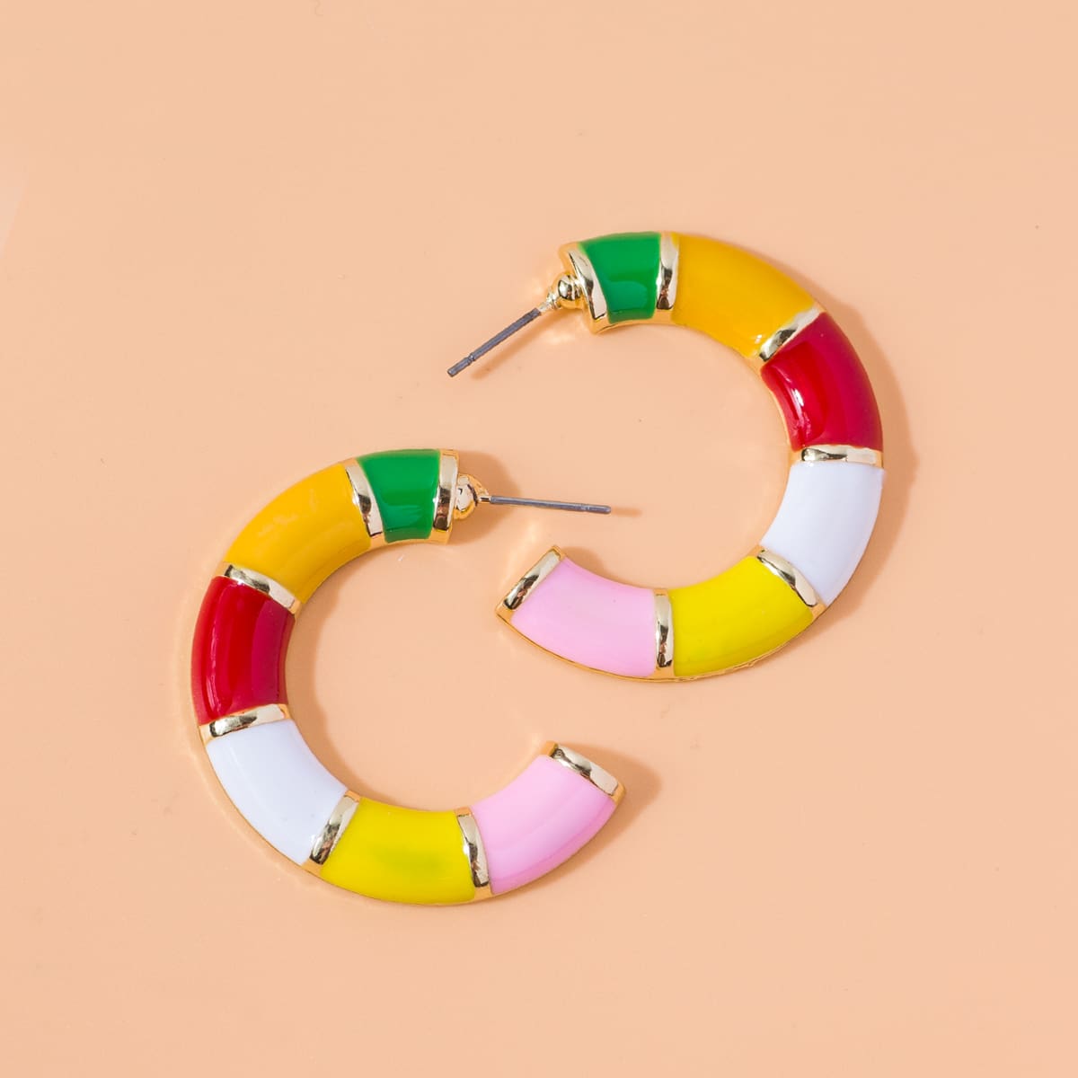 

Colorful Hoop Earrings, Multicolor