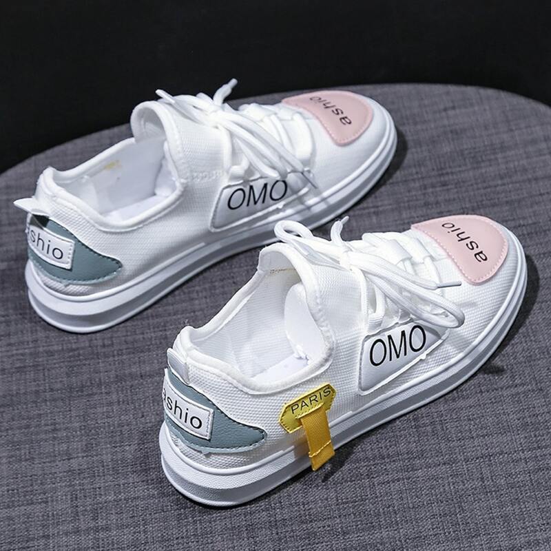 

Letter Graphic Colorblock Sneakers, White