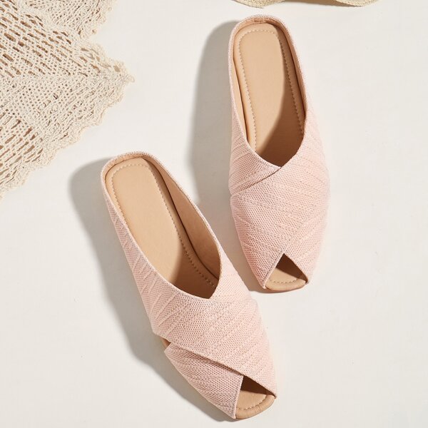 

Open Toe Slide Sandals, Pink