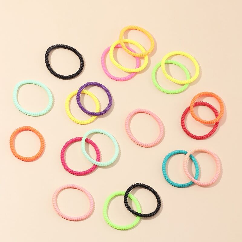 

20pcs Random Coil Hair Tie, Multicolor