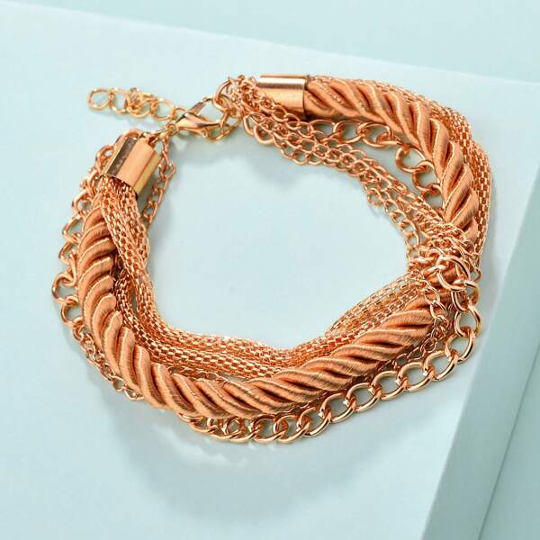 

Men Multilayer Woven Bracelet, Gold