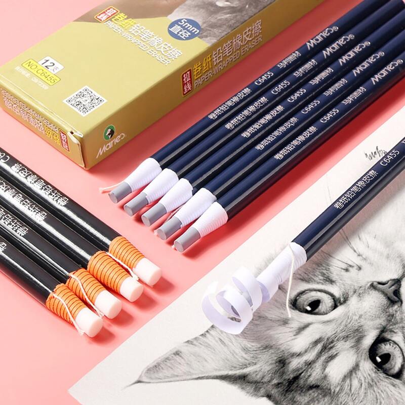 

2pcs Random Roll Paper Hand Tear Eraser, Multicolor