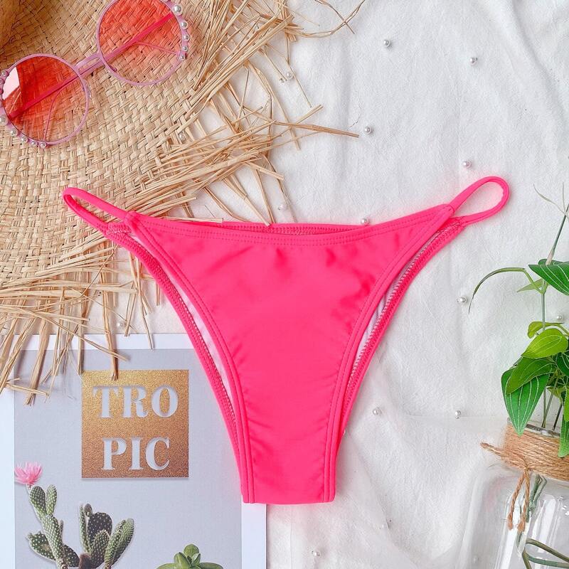 

Solid Bikini Tanga, Hot pink bright