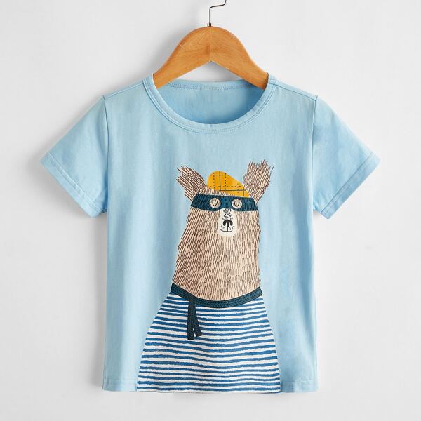 

Toddler Boys Cartoon Graphic Tee, Baby blue