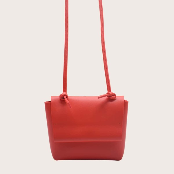 

Minimalist Flap Crossbody Bag, Rose red