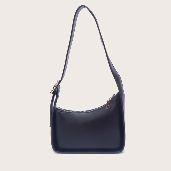 

Minimalist Irregular Baguette Bag, Black