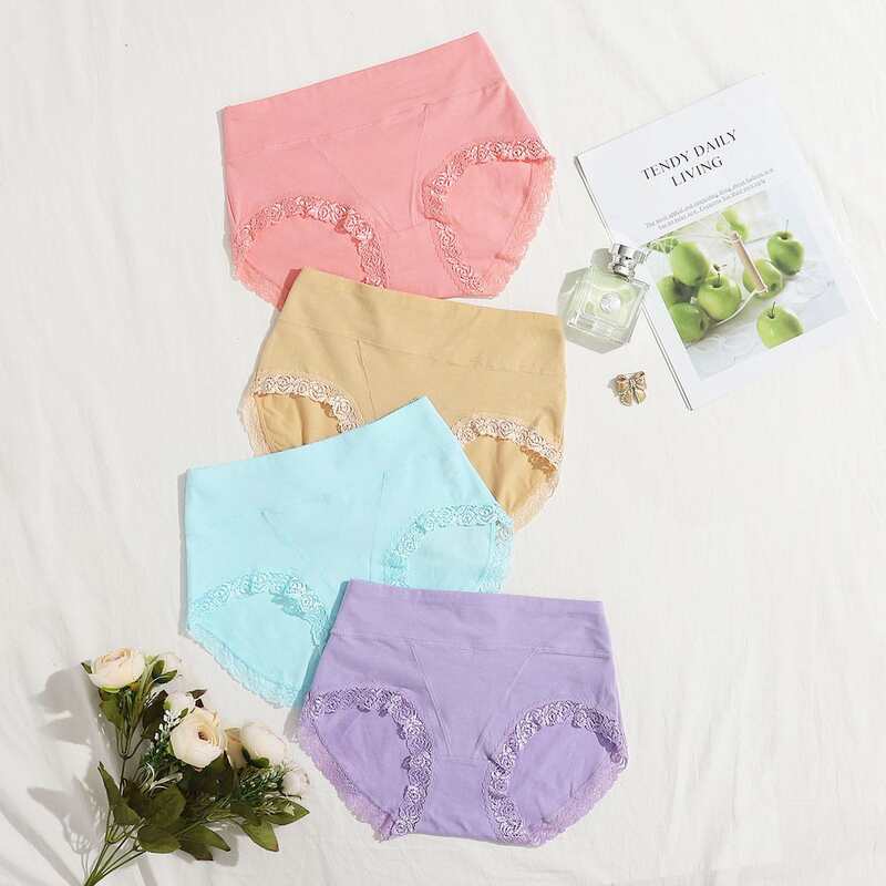 

4pack Lace Trim Panty Set, Multicolor