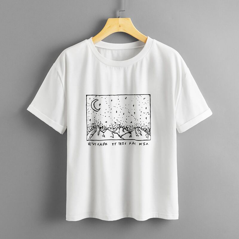 

Slogan Graphic White Tee