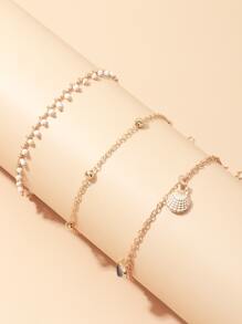 Heart Shell Starfish Anklet - Vàng - Xem 2