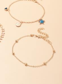Heart Shell Starfish Anklet - Vàng - Xem 3