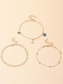 Heart Shell Starfish Anklet - Vàng - Xem 4