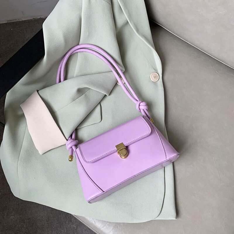 

Push Lock Crossbody Bag, Pastel lilac purple