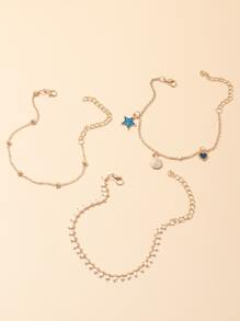 Heart Shell Starfish Anklet - Vàng - Xem 5