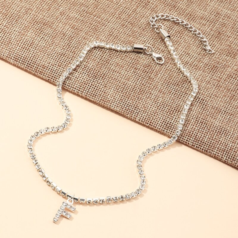 

Diamond Letter Pendant Necklace, Silver