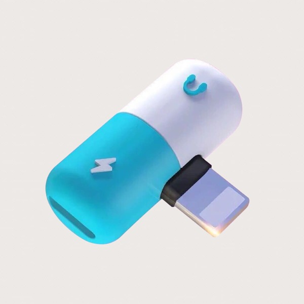 

1шт USB-конвертер iPhone, Синий и белый