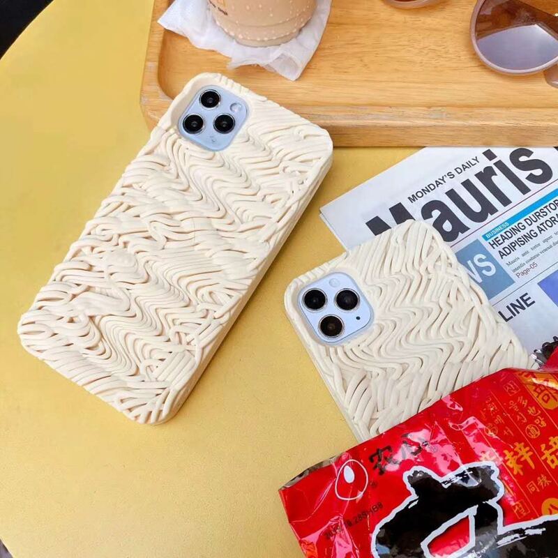 

Noodles Graphic iPhone Case, Beige