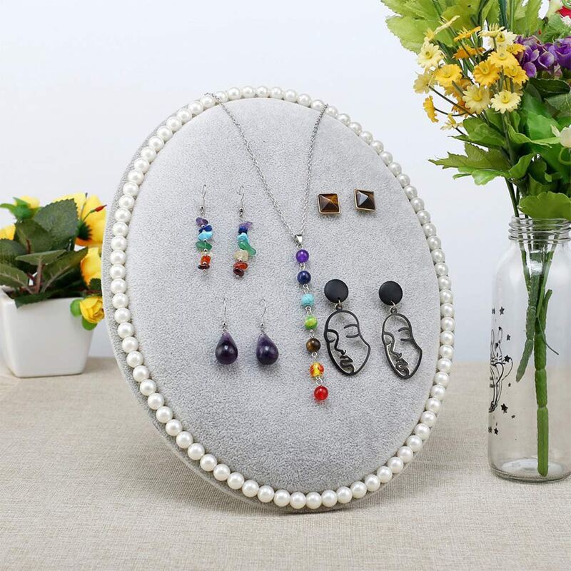 

Faux Pearl Decor Earring Storage Rack, Grey