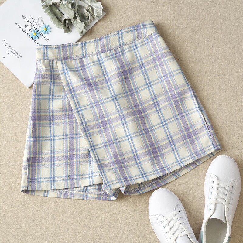 

Plaid Skort Shorts, Multicolor