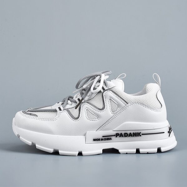 

Lace-up Front Mesh Panel Sneakers, White