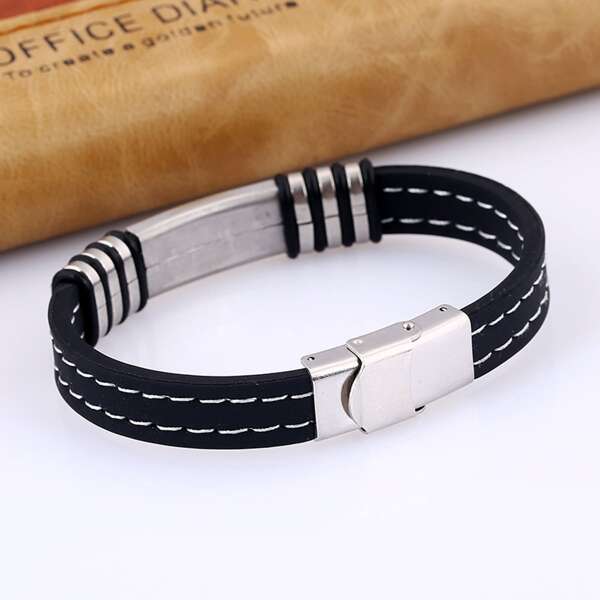 

Men Stitching Bangle, Black