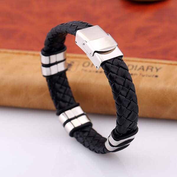 

Men Stainless Steel Fashion Bracelet, Black