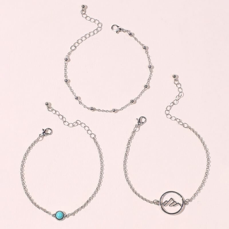 

3pcs Chain Bracelet, Silver