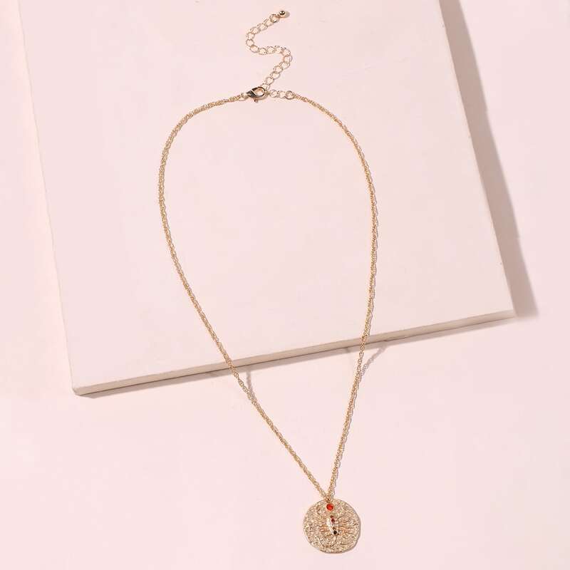 

Lobster Coin Pendant Necklace, Gold