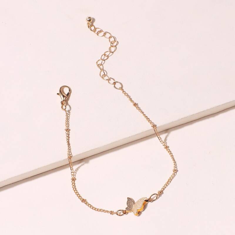 

Butterfly Chain Anklet, Gold