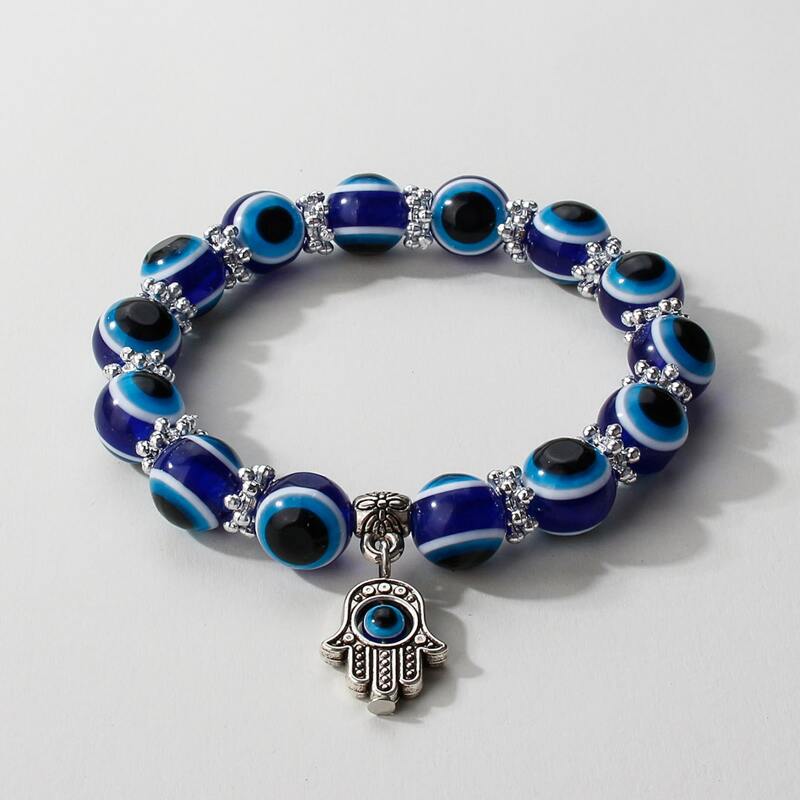 

Guys Hand Eye Beaded Bracelet, Blue
