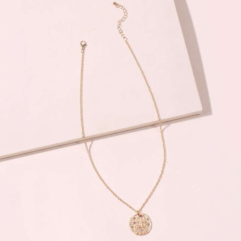 

Deer Coin Pendant Necklace, Gold