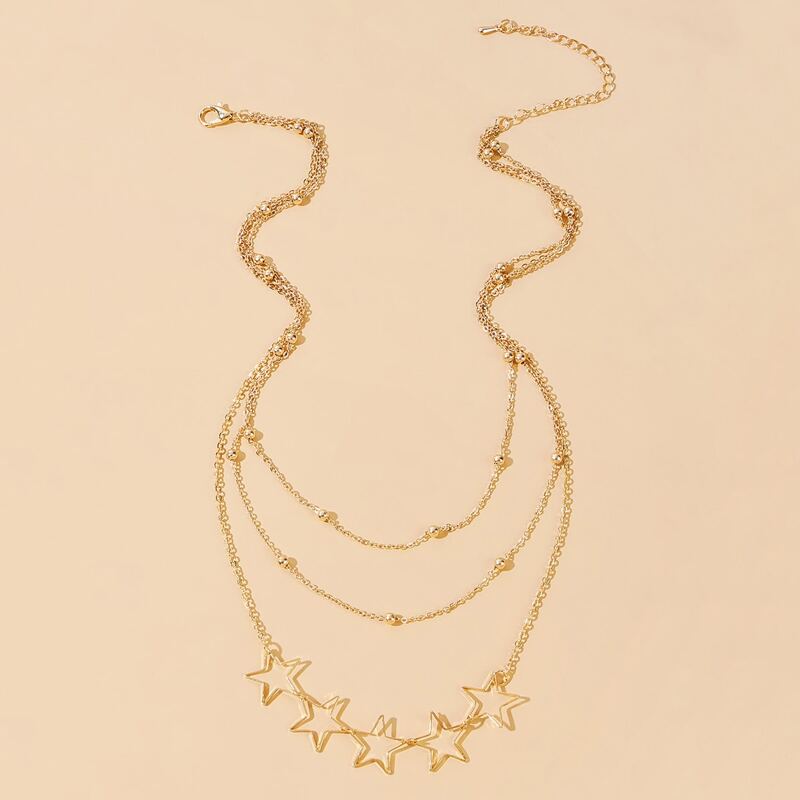 

Star Layered Chain Necklace, Gold