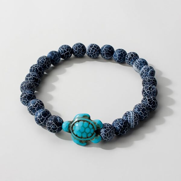 

Men Round Beaded Bracelet, Multicolor