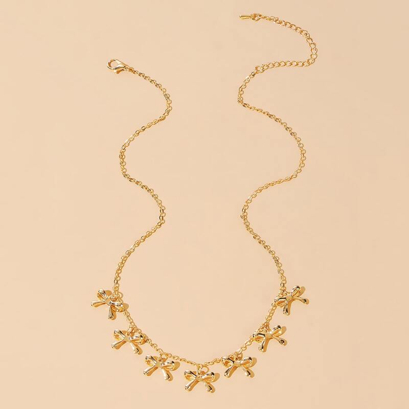 

Bow Chain Necklace, Gold