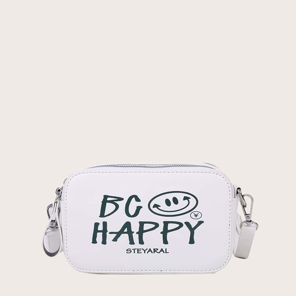 

Letter Graphic Crossbody Bag, White