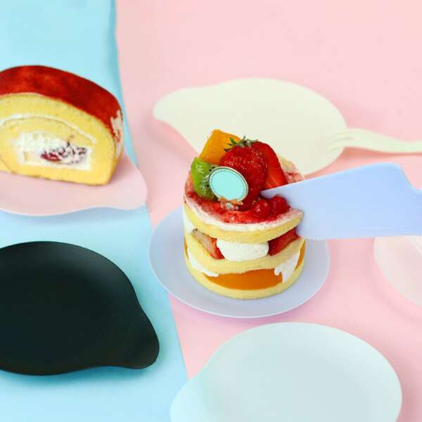 

5pcs Disposable Plate & 5pcs Disposable Fork & 1pc Disposable Knife, Multicolor