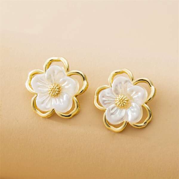 

Flower Stud Earrings, Multicolor