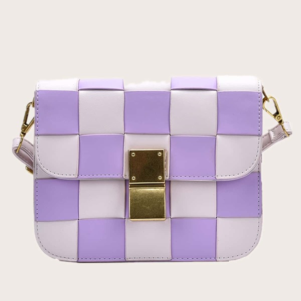 

Gingham Flap Crossbody Bag, Multicolor