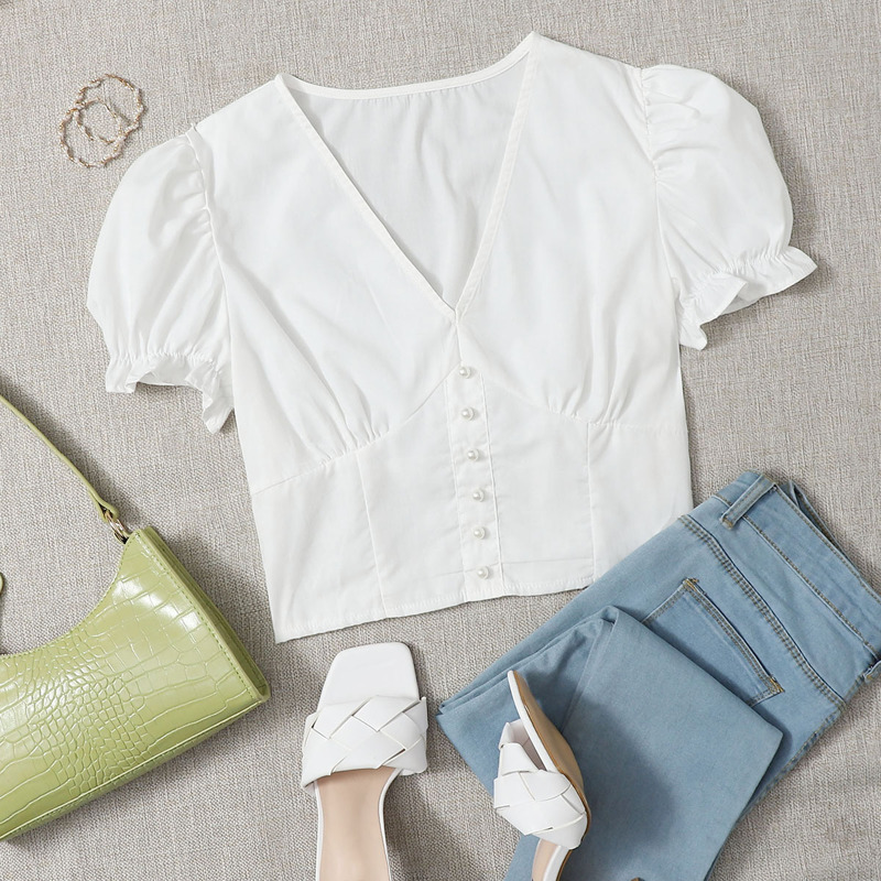 

White Milkmaid Crop Top
