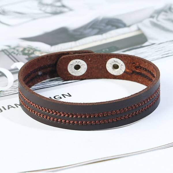

Men PU Leather Bracelet, Brown