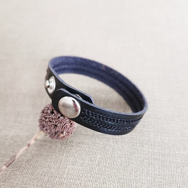 

Men PU Leather Bracelet, Black
